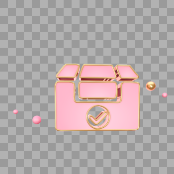 立体粉色盒子图标图片素材免费下载