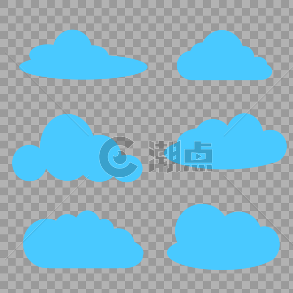 蓝色云朵图片素材免费下载