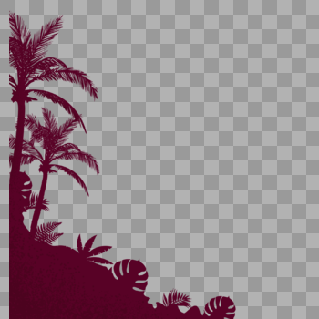 海边椰树剪影图片素材免费下载