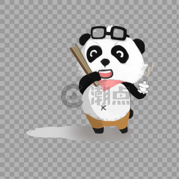 熊猫喝茶图片素材免费下载