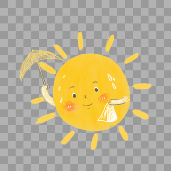 太阳手绘夏日素材图片素材免费下载