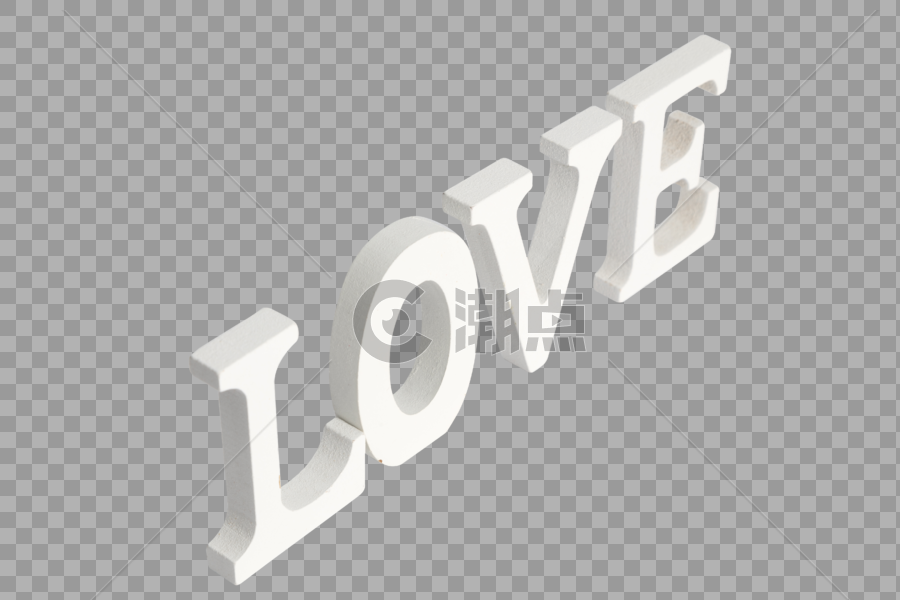 情人节白色LOVE立体字图片素材免费下载