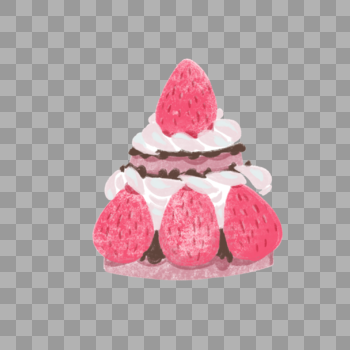 甜美粉色草莓蛋糕图片素材免费下载
