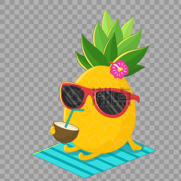 一个度假中的菠萝图片素材免费下载