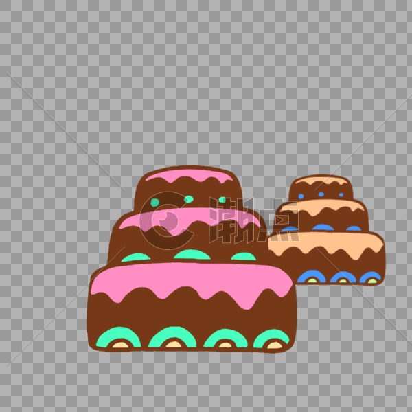 手绘甜品美味夹心蛋糕图片素材免费下载
