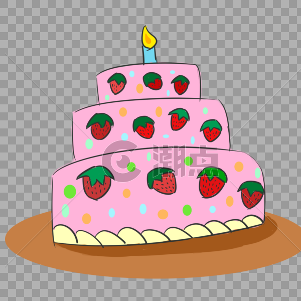 粉色草莓蛋糕图片素材免费下载