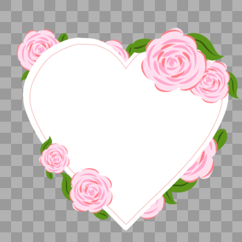 玫瑰花朵爱心边框图片素材免费下载