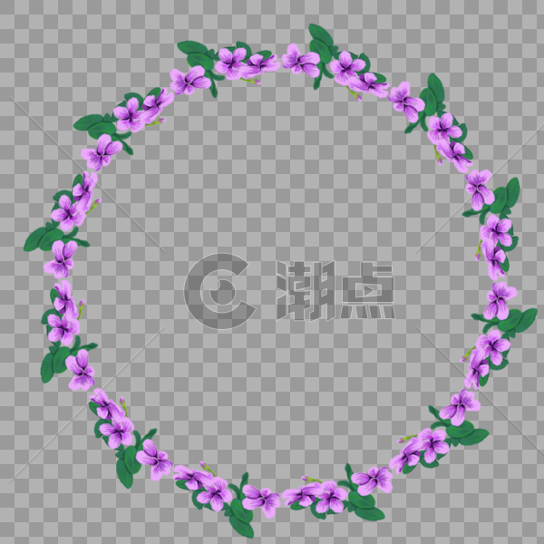 紫花地丁植物边框元素图片素材免费下载