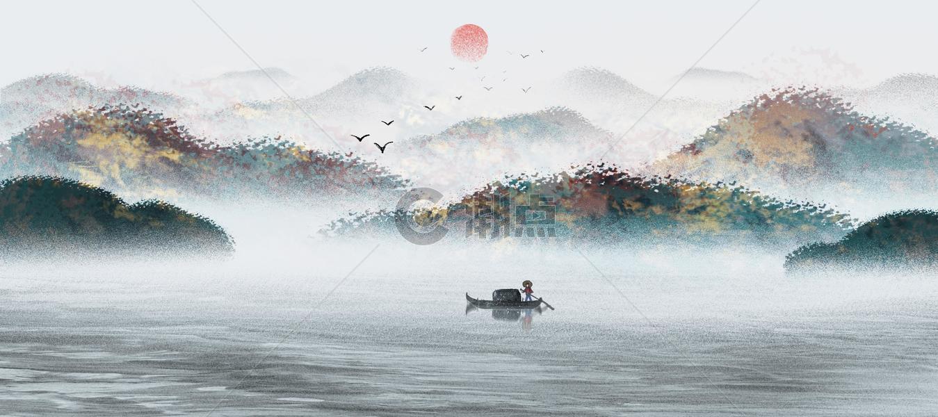 中国风山水画图片素材免费下载