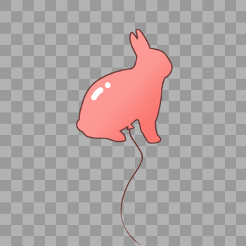 可爱粉色兔子气球图片素材免费下载