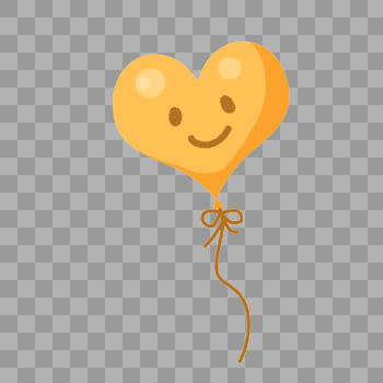 黄色爱心气球图片素材免费下载