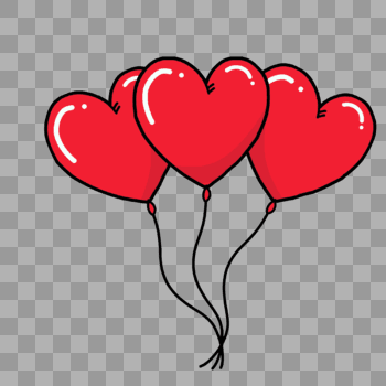 爱心卡通气球图片素材免费下载