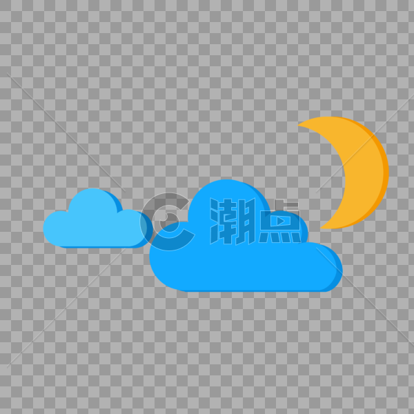 月亮白云图片素材免费下载
