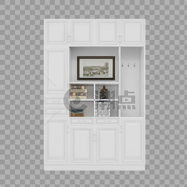 白色木柜壁橱图片素材免费下载