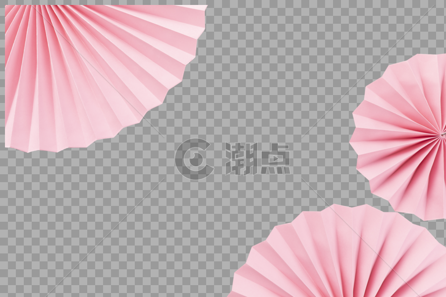 粉色折纸扇图片素材免费下载