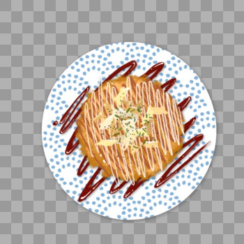 日式铁板海鲜烧饼美食手绘插画素材图片素材免费下载