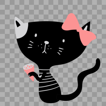 吃雪糕的猫图片素材免费下载