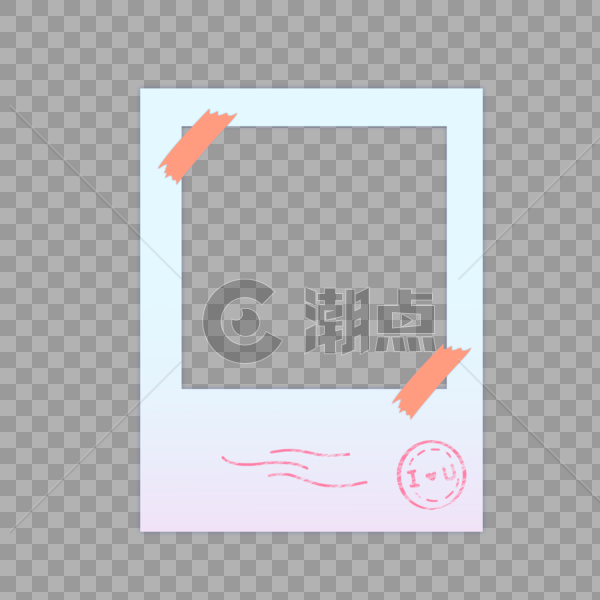 手绘卡通表白季胶带照片边框图片素材免费下载