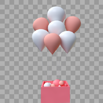 白色粉母亲节节日气球图片素材免费下载