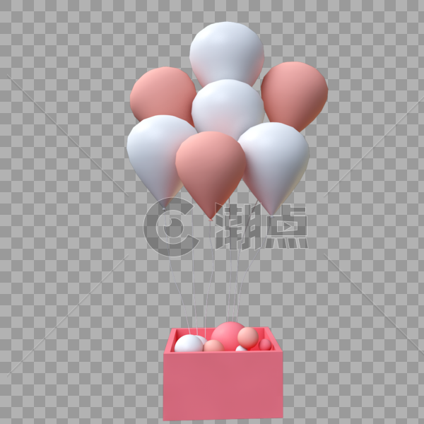 白色粉母亲节节日气球图片素材免费下载