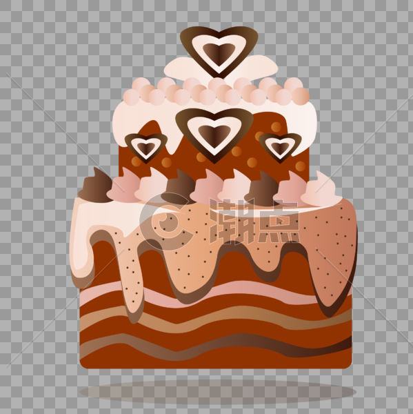 扁平化情人节巧克力蛋糕图片素材免费下载