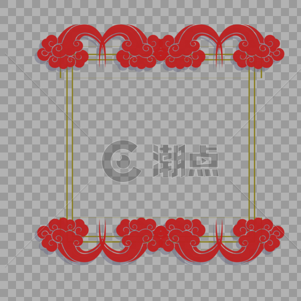 中国风红色祥云边框图片素材免费下载