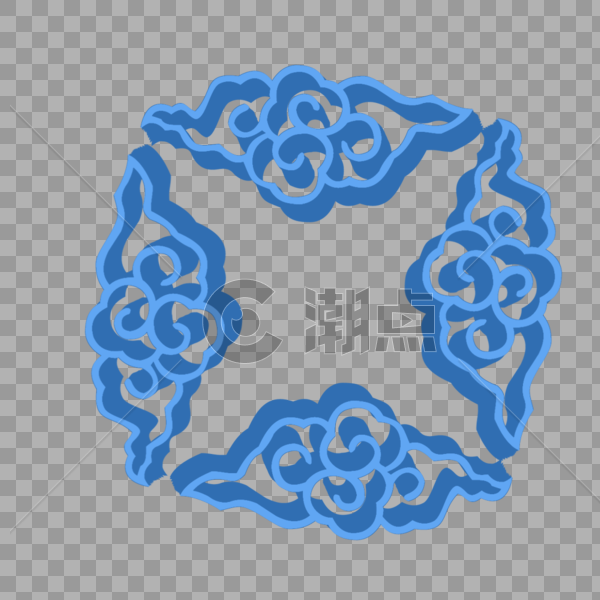 创意中国风蓝色花纹边框图片素材免费下载