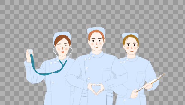 5·12护士节护士团队插画人物形象图片素材免费下载