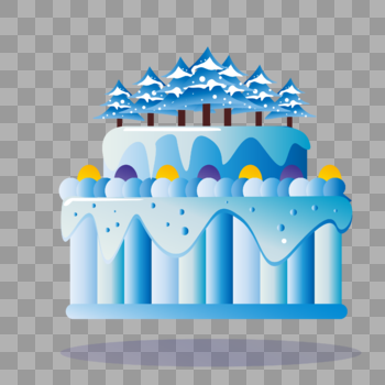 原创扁平化冬季主题蛋糕图片素材免费下载