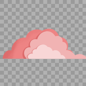 粉色剪纸云朵图片素材免费下载