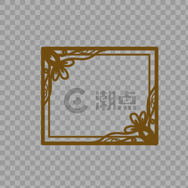 古风中国风棕色相框手绘简约边框图片素材免费下载