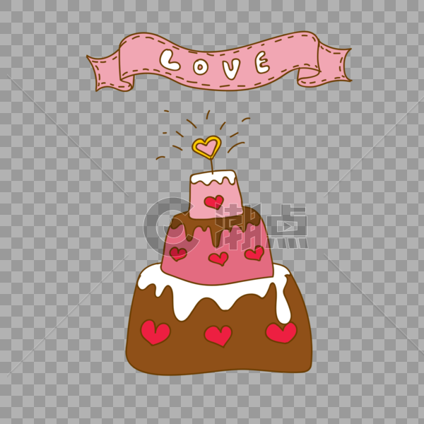 浪漫情人节爱心美味蛋糕图片素材免费下载