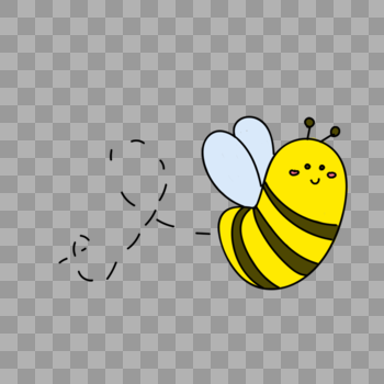 卡通手绘采蜜的可爱小蜜蜂图片素材免费下载