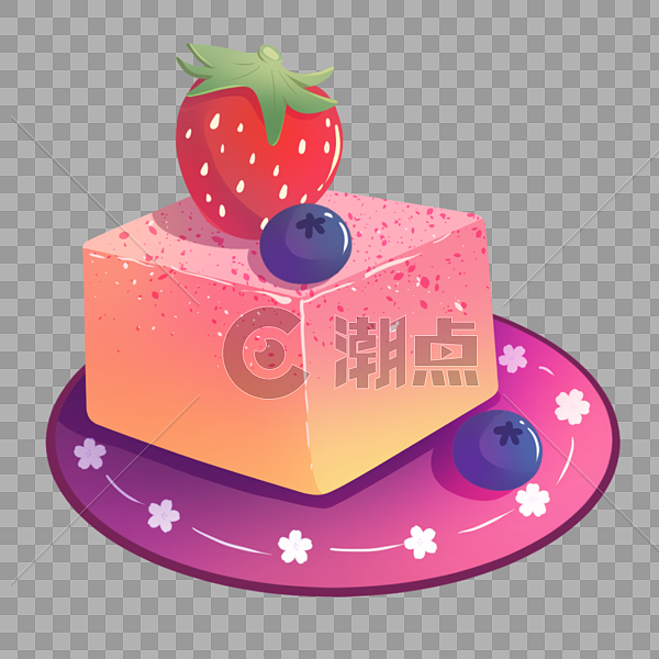 草莓蓝莓蛋糕图片素材免费下载