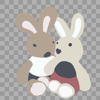 手绘兔子玩偶图片素材免费下载
