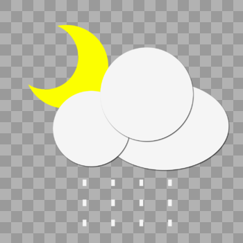 夜晚雨转晴天气图标图片素材免费下载