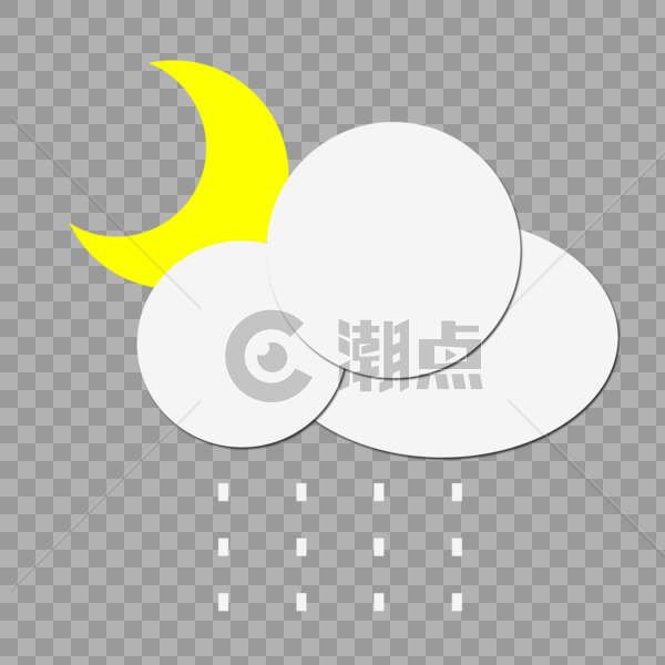 夜晚雨转晴天气图标图片素材免费下载