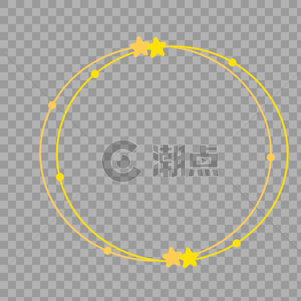 夏天圆圈星星黄色简约边框图片素材免费下载