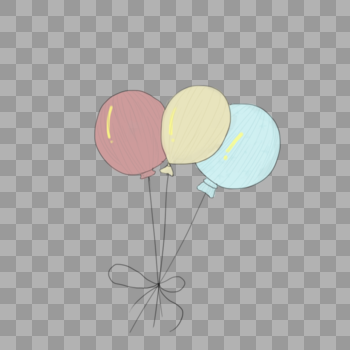 三个彩色气球图片素材免费下载