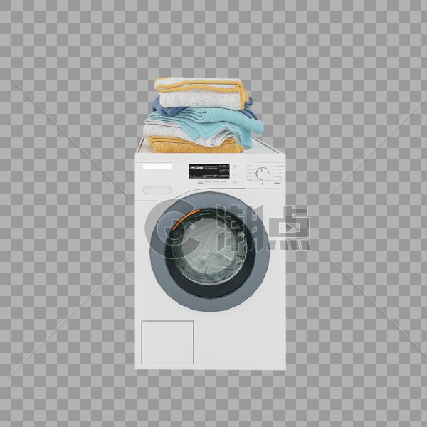 滚筒洗衣机和毛巾图片素材免费下载