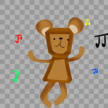 听音乐跳舞的小熊图片素材免费下载