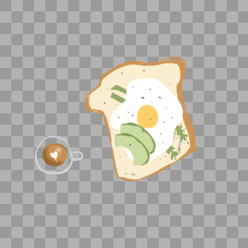 面包鸡蛋咖啡早餐图片素材免费下载
