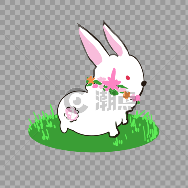 草坪上的兔子图片素材免费下载
