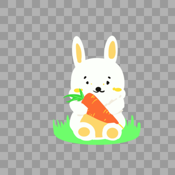 抱着胡萝卜的兔子图片素材免费下载