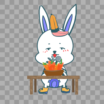 吃萝卜的兔子图片素材免费下载