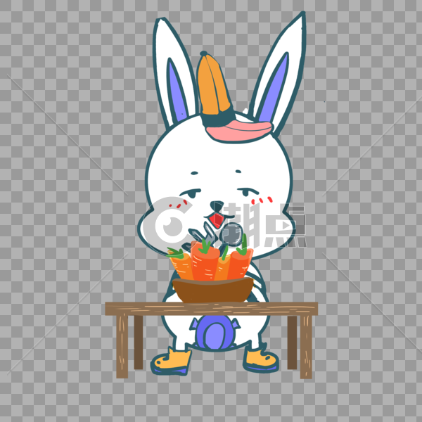 吃萝卜的兔子图片素材免费下载
