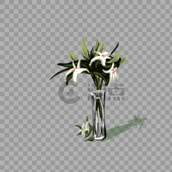 创意百合花瓶插花插图设计元素00 00图片素材免费下载 编号 潮点视频
