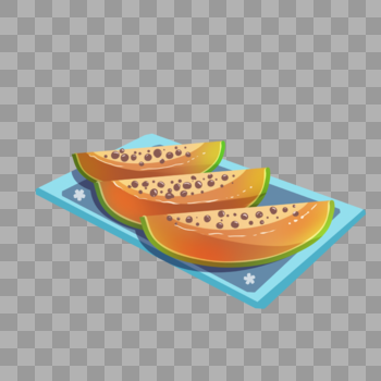 手绘新鲜水果美味木瓜图片素材免费下载