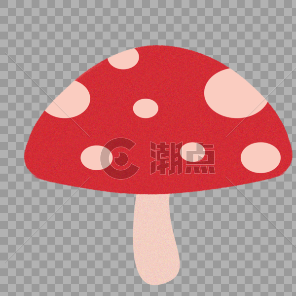 红色卡通小蘑菇插画图片素材免费下载