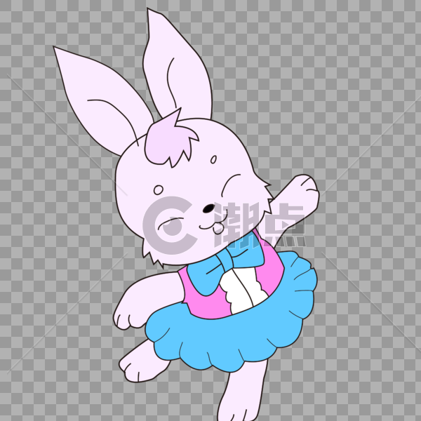 卡通跳舞可爱小兔子图片素材免费下载